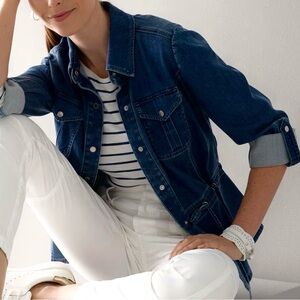 WHBM denim color tencel utility jacket - S White House Black Market